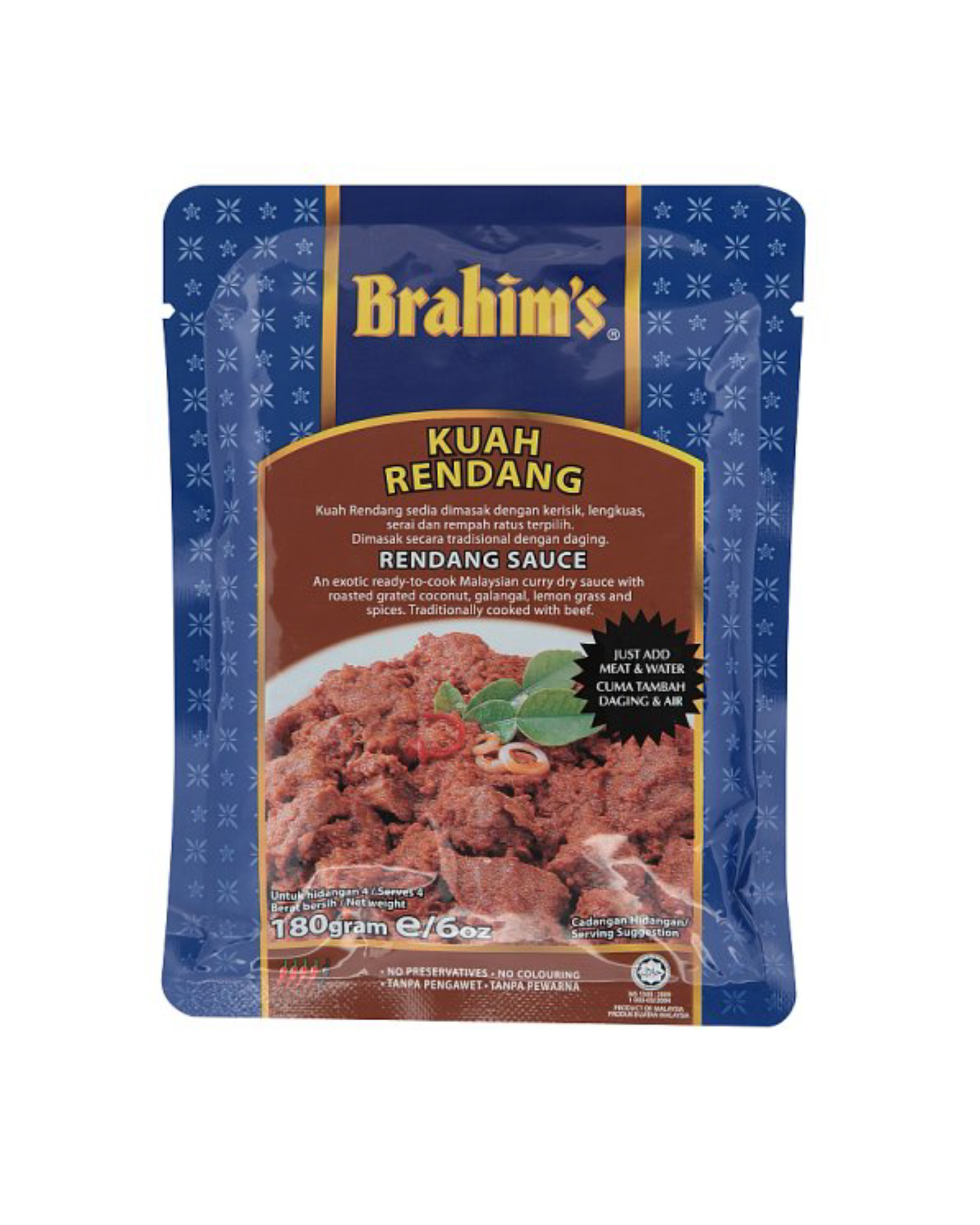 BRAHIMS RENDANG SAUCE 180G (-200G)
